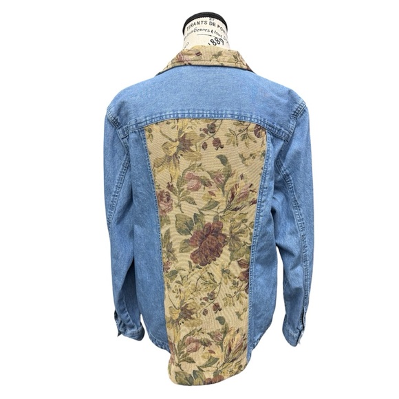 Floral Tapestry Patchwork Denim Jacket - Picture 5 of 9